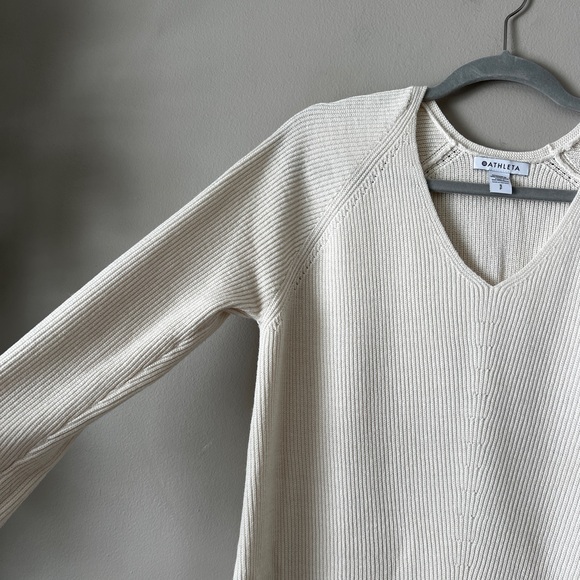 Athleta Hanover V neck sweater merino wool blend S - Picture 8 of 13
